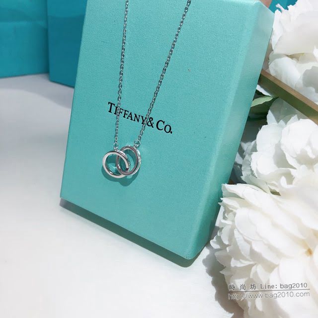 Tiffany純銀飾品 蒂芙尼女士專櫃爆款1837雙環項鏈 Tiffany純銀鎖骨鏈  zgt1715